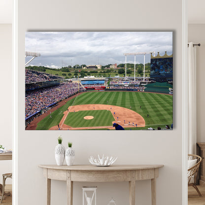 Kauffman Stadium Interleague, Stadium Canvas, Sport Art, Gift for him, Man Cave Decor, Art Print, Canvas Print Wall Art