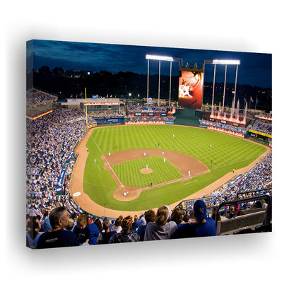 Kauffman Stadium Kansas City, Stadium Canvas, Sport Art, Gift for him, Man Cave Decor, Art Print, Canvas Print Wall Art