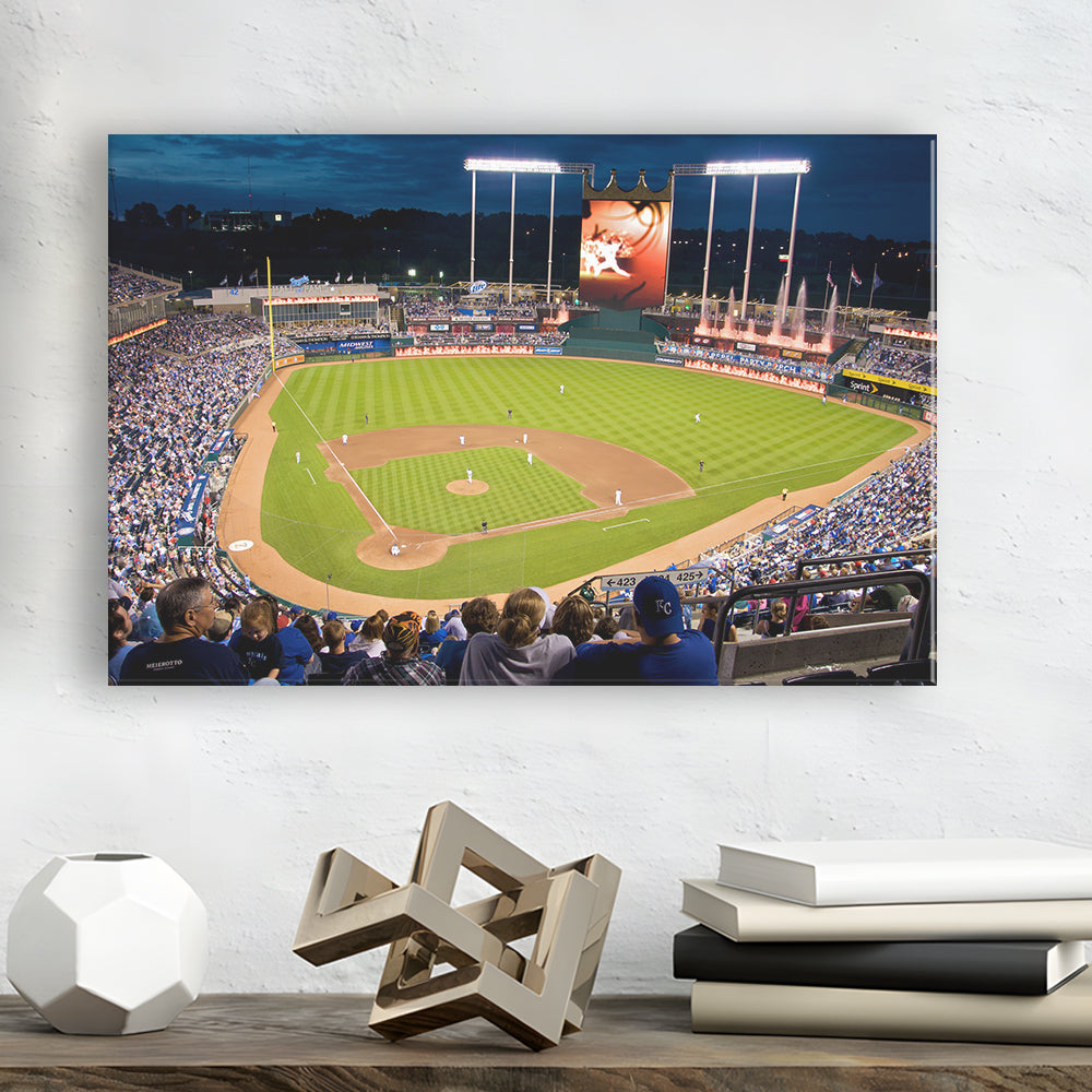 Kauffman Stadium Kansas City, Stadium Canvas, Sport Art, Gift for him, Man Cave Decor, Art Print, Canvas Print Wall Art