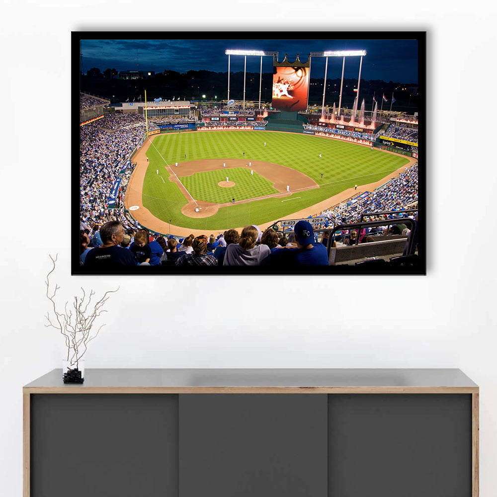 Kauffman Stadium Kansas City, Stadium Canvas, Sport Art, Gift for him, Framed Art Print Wall Decor, Picture Framed