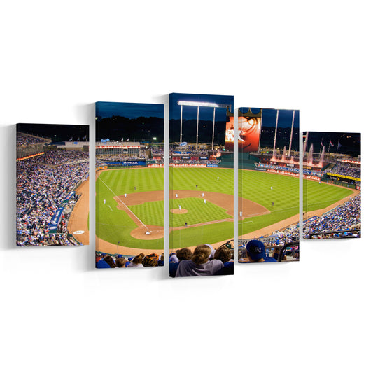 Kauffman Stadium Kansas City, Stadium Canvas, Sport Art, Gift for him, 5 Panel, Large Canvas, Canvas Print Wall Art