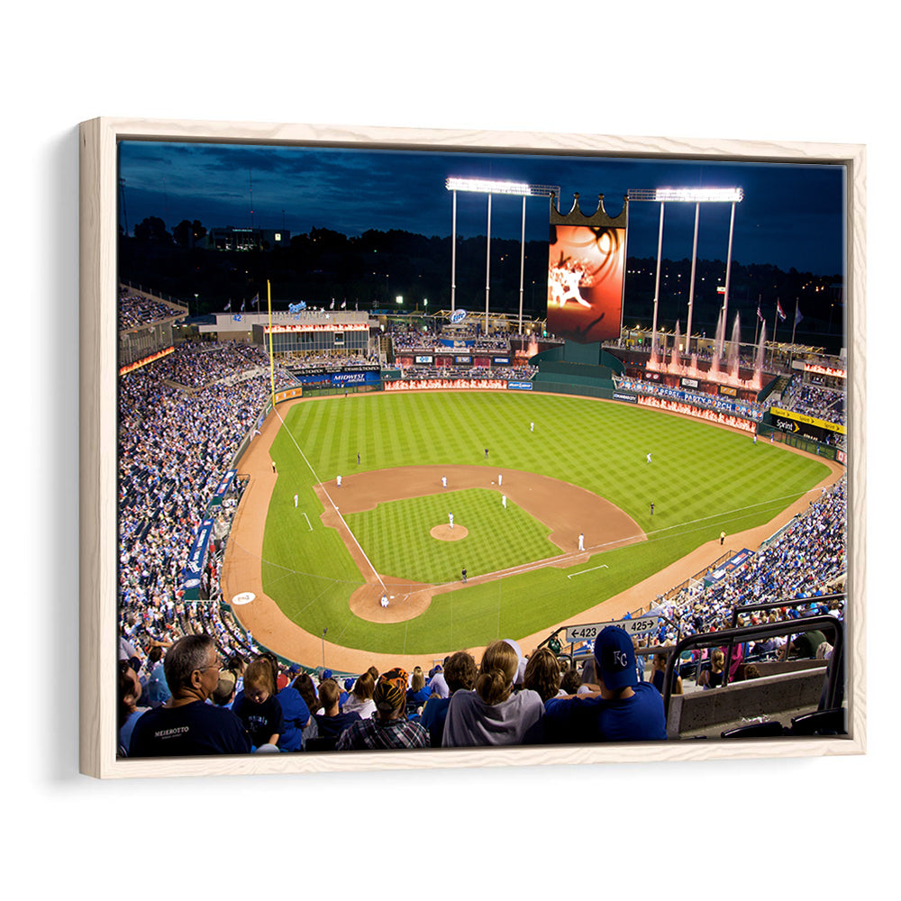 Kauffman Stadium Kansas City, Stadium Canvas, Sport Art, Framed Canvas Print Wall Art, Floating Frame