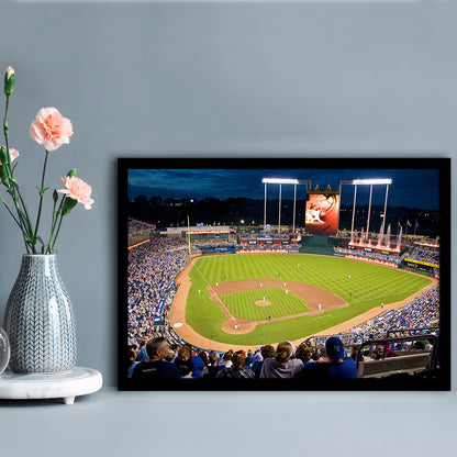 Kauffman Stadium Kansas City, Stadium Canvas, Sport Art, Gift for him, Framed Art Print Wall Decor, Picture Framed