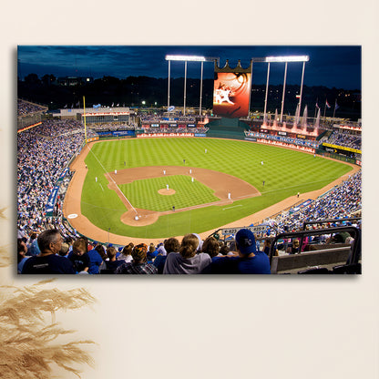 Kauffman Stadium Kansas City, Stadium Canvas, Sport Art, Gift for him, Man Cave Decor, Art Print, Canvas Print Wall Art