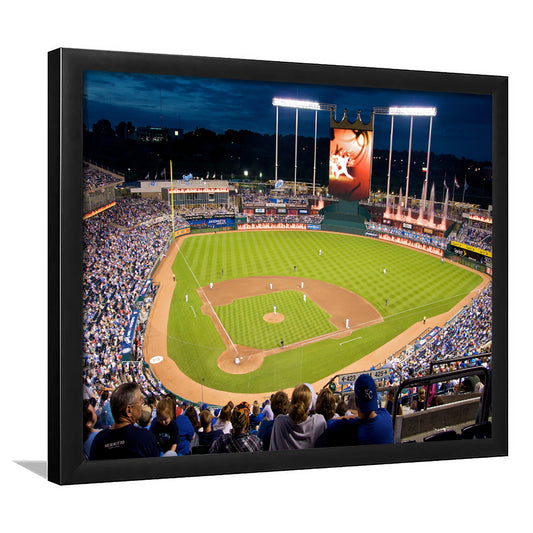 Kauffman Stadium Kansas City, Stadium Canvas, Sport Art, Gift for him, Framed Art Print Wall Decor, Picture Framed