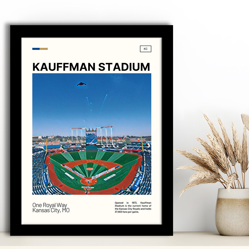 Kauffman Stadium Print, Kansas City Royals Stadium Art, Gifts for him, Sport Art, Framed Art Print Wall Decor