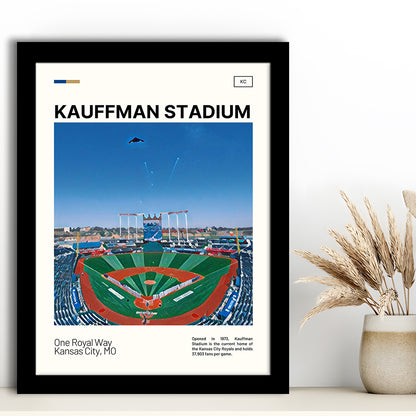 Kauffman Stadium Print, Kansas City Royals Stadium Art, Gifts for him, Sport Art, Framed Art Print Wall Decor