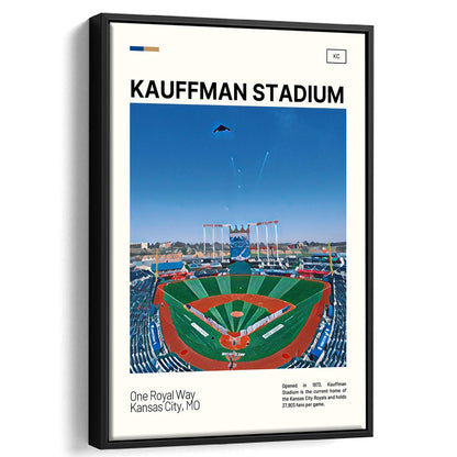 Kauffman Stadium Print, Kansas City Royals Stadium Canvas Art, Man Cave Gift, Floating Framed Canvas Print Wall Art