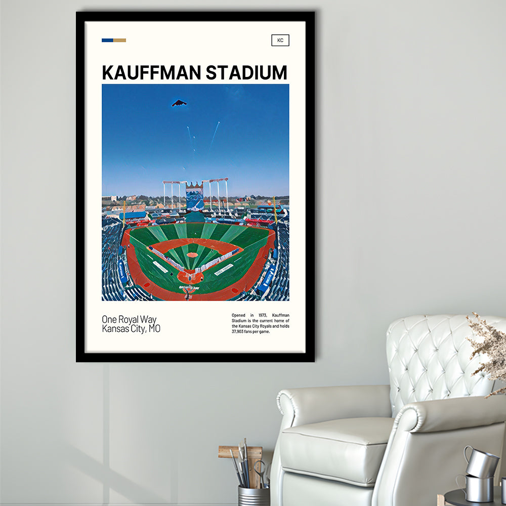 Kauffman Stadium Print, Kansas City Royals Stadium Art, Gifts for him, Sport Art, Framed Art Print Wall Decor