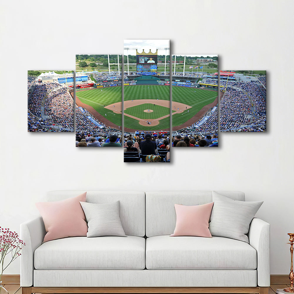 Kauffman Stadium Royals, Stadium Canvas, Sport Art, Gift for him, 5 Panel, Large Canvas, Canvas Print Wall Art