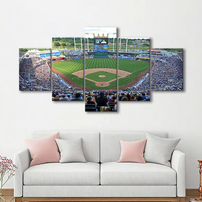 Kauffman Stadium Royals, Stadium Canvas, Sport Art, Gift for him, 5 Panel, Large Canvas, Canvas Print Wall Art