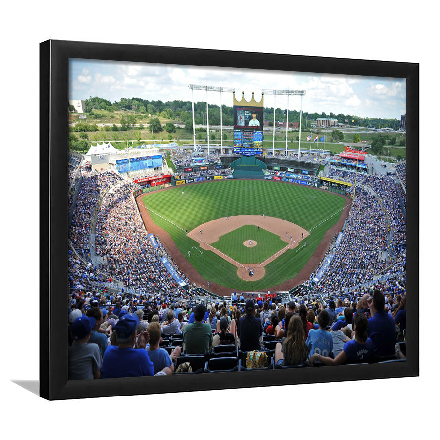 Kauffman Stadium Royals, Stadium Canvas, Sport Art, Gift for him, Framed Art Print Wall Decor, Picture Framed