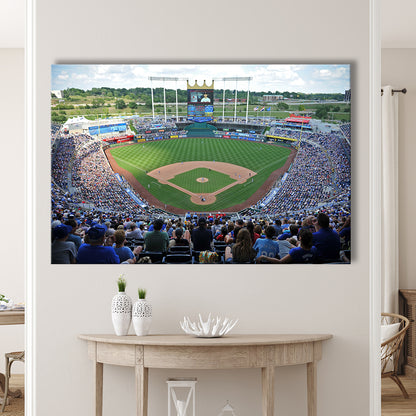 Kauffman Stadium Royals, Stadium Canvas, Sport Art, Gift for him, Man Cave Decor, Art Print, Canvas Print Wall Art
