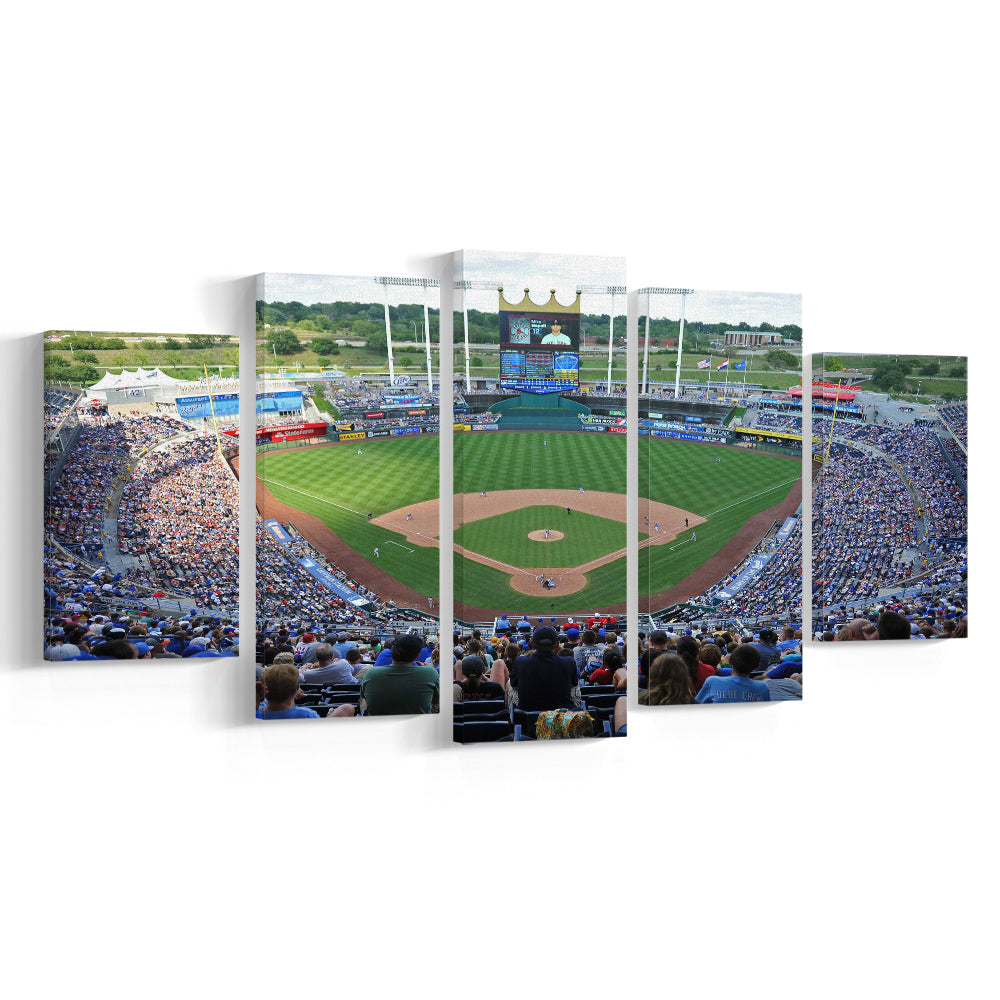 Kauffman Stadium Royals, Stadium Canvas, Sport Art, Gift for him, 5 Panel, Large Canvas, Canvas Print Wall Art