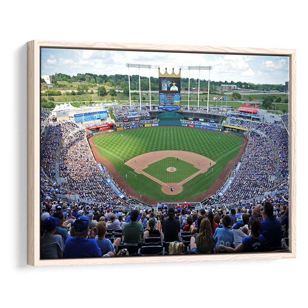 Kauffman Stadium Royals, Stadium Canvas, Sport Art, Framed Canvas Print Wall Art, Floating Frame