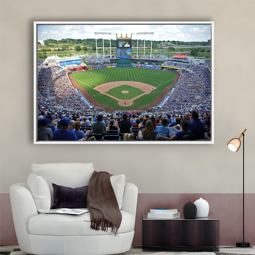 Kauffman Stadium Royals, Stadium Canvas, Sport Art, Framed Canvas Print Wall Art, Floating Frame