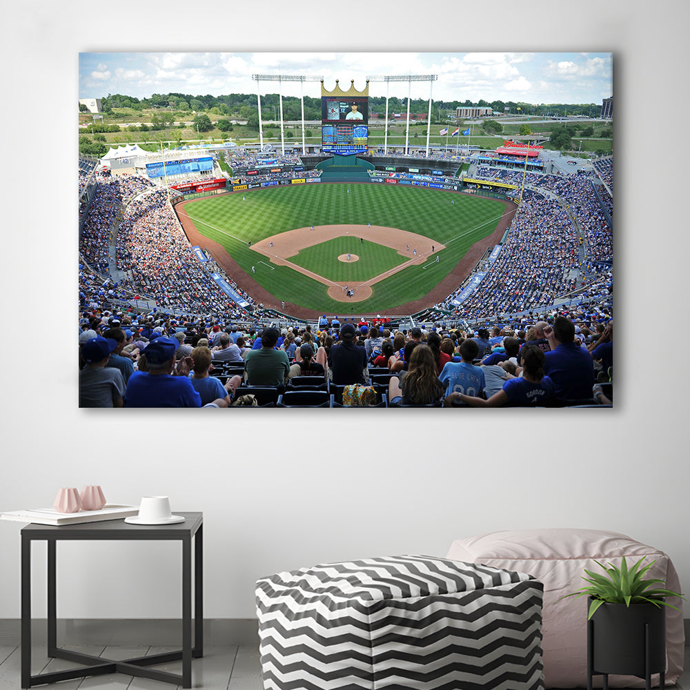 Kauffman Stadium Royals, Stadium Canvas, Sport Art, Gift for him, Man Cave Decor, Art Print, Canvas Print Wall Art