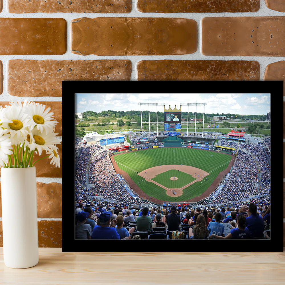Kauffman Stadium Royals, Stadium Canvas, Sport Art, Gift for him, Framed Art Print Wall Decor, Picture Framed
