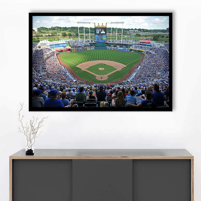 Kauffman Stadium Royals, Stadium Canvas, Sport Art, Gift for him, Framed Art Print Wall Decor, Picture Framed