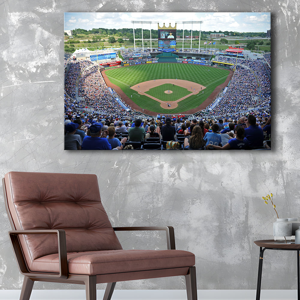 Kauffman Stadium Royals, Stadium Canvas, Sport Art, Gift for him, Man Cave Decor, Art Print, Canvas Print Wall Art