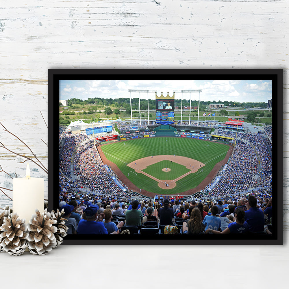 Kauffman Stadium Royals, Stadium Canvas, Sport Art, Framed Canvas Print Wall Art, Floating Frame