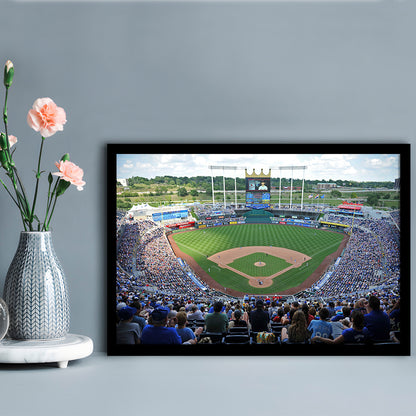 Kauffman Stadium Royals, Stadium Canvas, Sport Art, Gift for him, Framed Art Print Wall Decor, Picture Framed