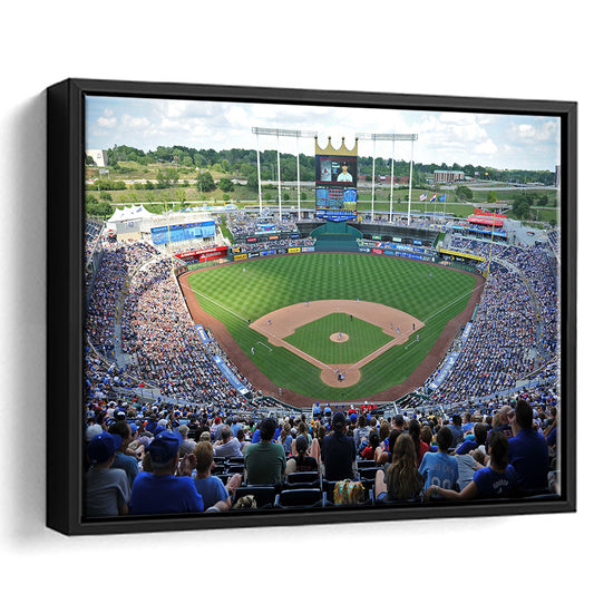 Kauffman Stadium Royals, Stadium Canvas, Sport Art, Framed Canvas Print Wall Art, Floating Frame