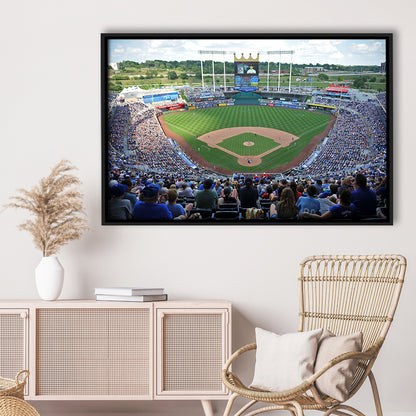 Kauffman Stadium Royals, Stadium Canvas, Sport Art, Framed Canvas Print Wall Art, Floating Frame