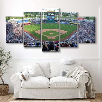 Kauffman Stadium Royals, Stadium Canvas, Sport Art, Gift for him, 5 Panel, Large Canvas, Canvas Print Wall Art