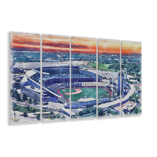 Kauffman Painting Stadium Watercolor, Kansas City, Missouri Baseball, Sport Art, Extra Large Canvas Print Wall Art