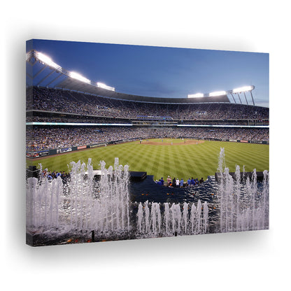 Kauffman Stadium in Kansas City, Stadium Canvas, Sport Art, Gift for him, Man Cave Decor, Art Print, Canvas Print Wall Art