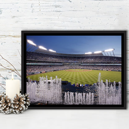 Kauffman Stadium in Kansas City, Stadium Canvas, Sport Art, Framed Canvas Print Wall Art, Floating Frame