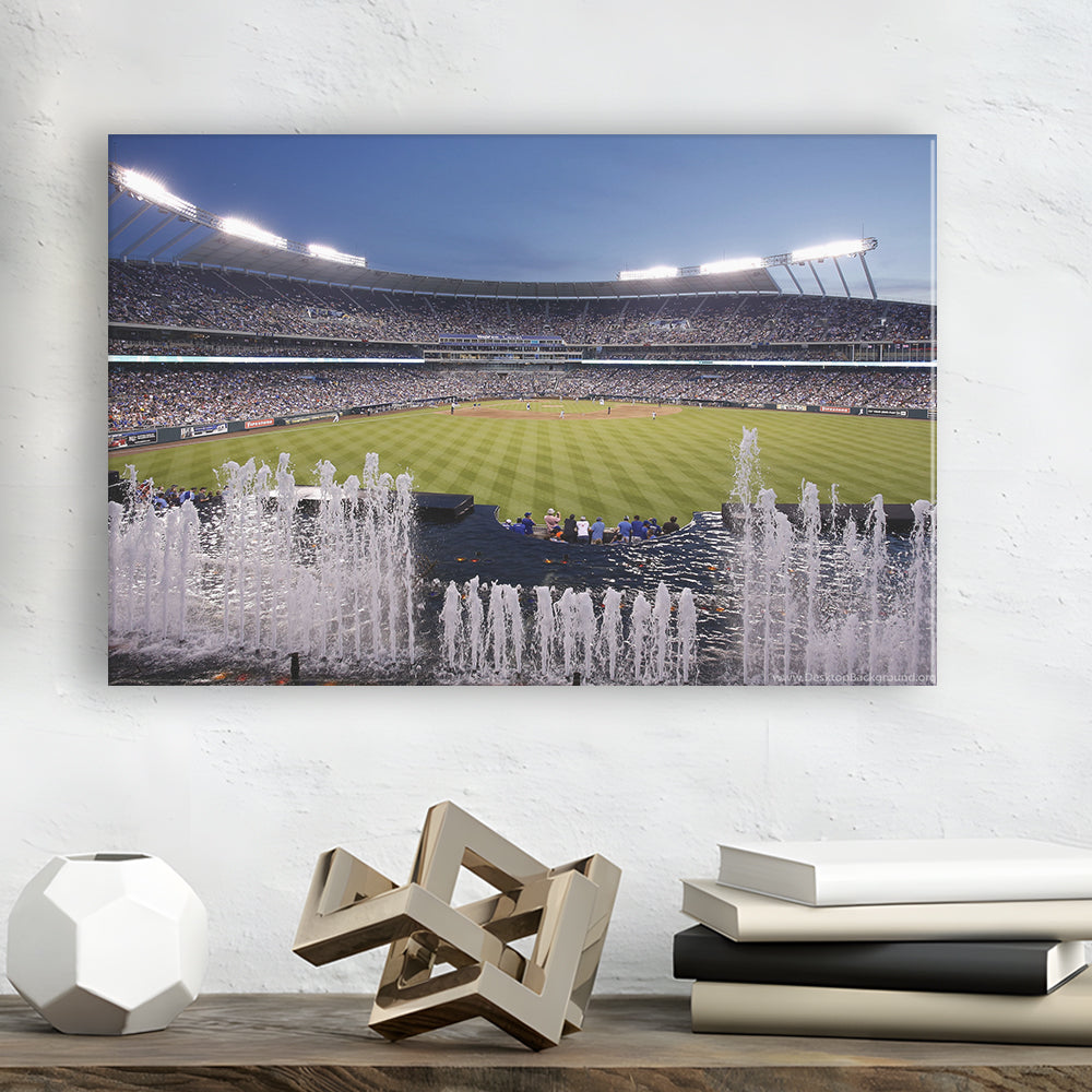 Kauffman Stadium in Kansas City, Stadium Canvas, Sport Art, Gift for him, Man Cave Decor, Art Print, Canvas Print Wall Art