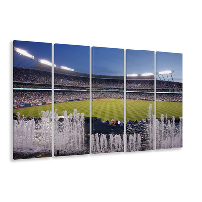 Kauffman Stadium in Kansas City, Stadium Canvas, Sport Art, 5 Panel B, Extra Large Canvas, Canvas Print Wall Art