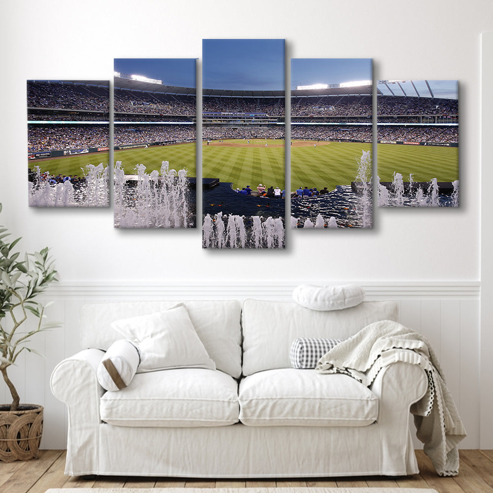 Kauffman Stadium in Kansas City, Stadium Canvas, Sport Art, Gift for him, 5 Panel, Large Canvas, Canvas Print Wall Art