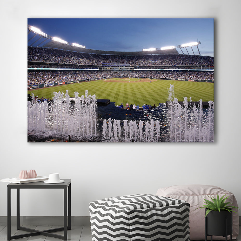 Kauffman Stadium in Kansas City, Stadium Canvas, Sport Art, Gift for him, Man Cave Decor, Art Print, Canvas Print Wall Art