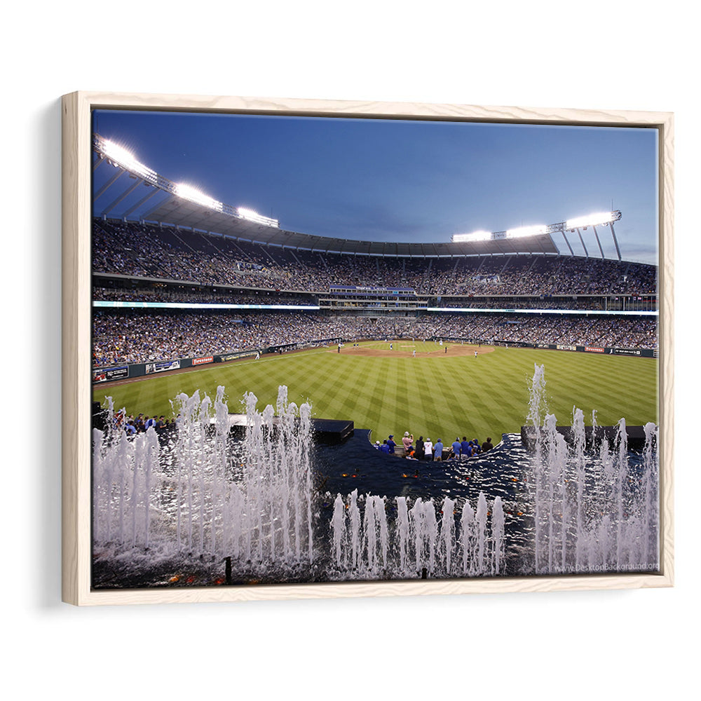Kauffman Stadium in Kansas City, Stadium Canvas, Sport Art, Framed Canvas Print Wall Art, Floating Frame