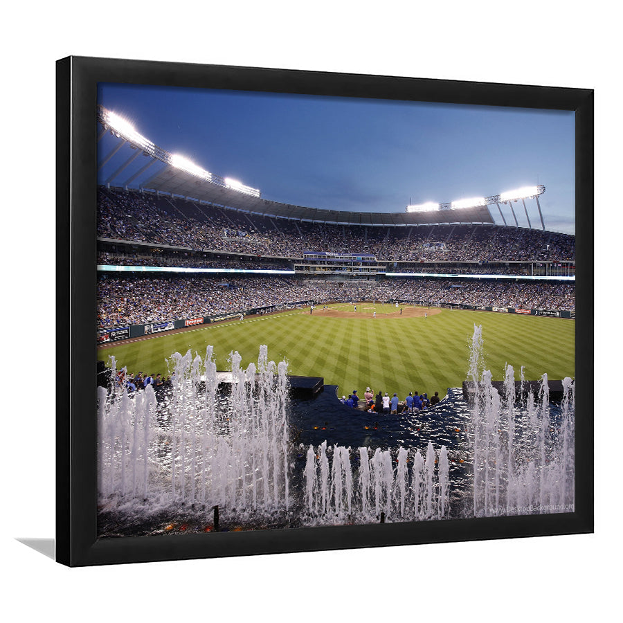 Kauffman Stadium in Kansas City, Stadium Canvas, Sport Art, Gift for him, Framed Art Print Wall Decor, Picture Framed