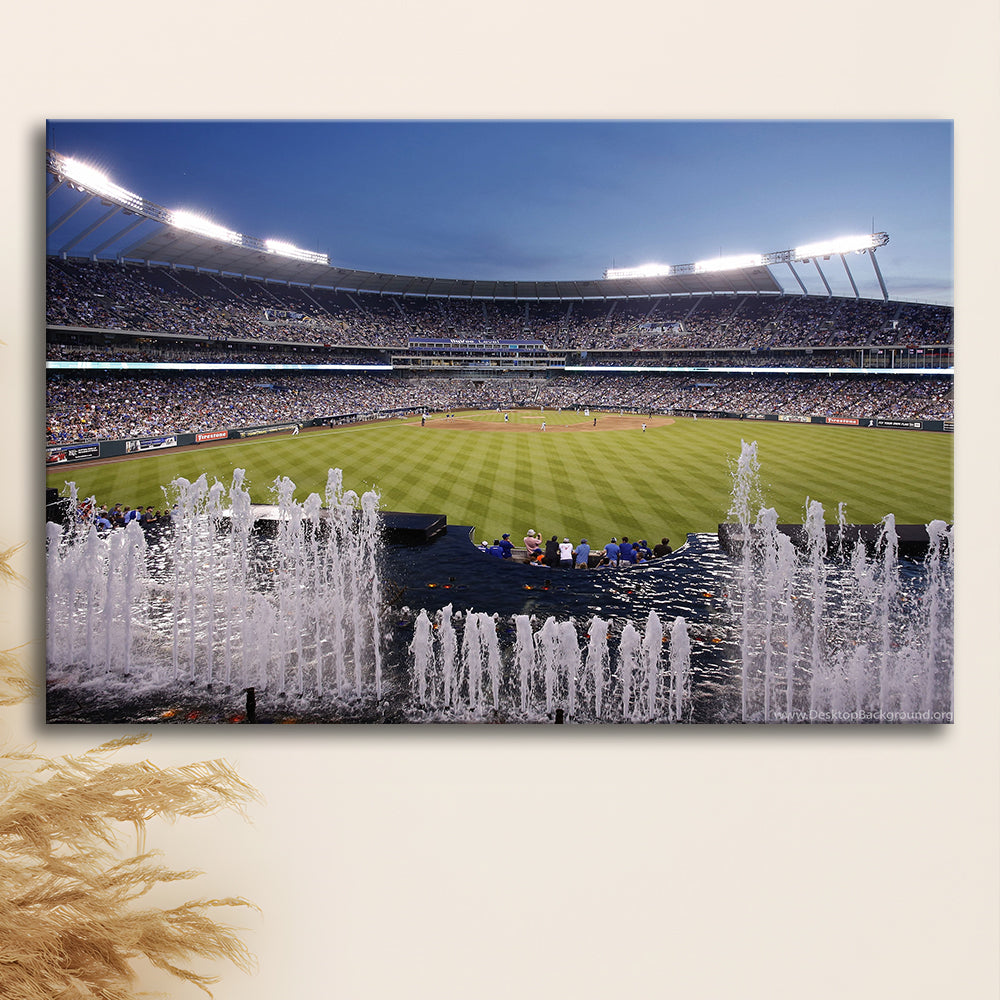 Kauffman Stadium in Kansas City, Stadium Canvas, Sport Art, Gift for him, Man Cave Decor, Art Print, Canvas Print Wall Art