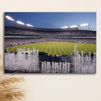 Kauffman Stadium in Kansas City, Stadium Canvas, Sport Art, Gift for him, Man Cave Decor, Art Print, Canvas Print Wall Art