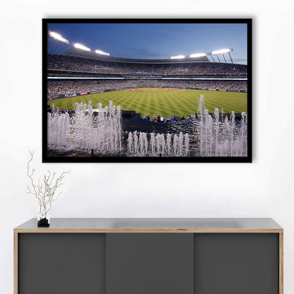 Kauffman Stadium in Kansas City, Stadium Canvas, Sport Art, Gift for him, Framed Art Print Wall Decor, Picture Framed
