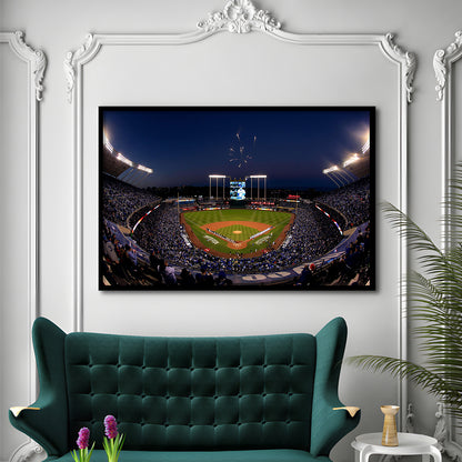 Kauffman Stadium in Missouri, Stadium Canvas, Sport Art, Gift for him, Framed Art Print Wall Decor, Picture Framed