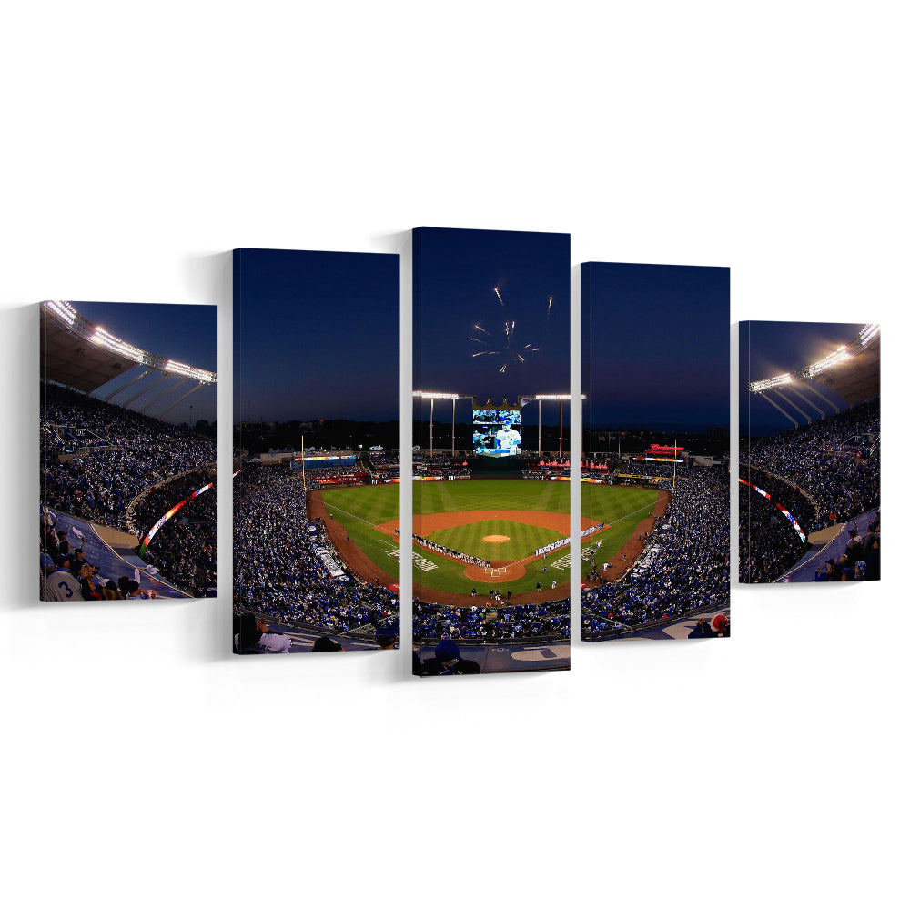 Kauffman Stadium in Missouri, Stadium Canvas, Sport Art, Gift for him, 5 Panel, Large Canvas, Canvas Print Wall Art