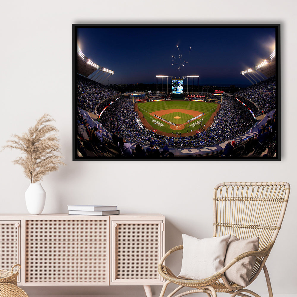 Kauffman Stadium in Missouri, Stadium Canvas, Sport Art, Framed Canvas Print Wall Art, Floating Frame