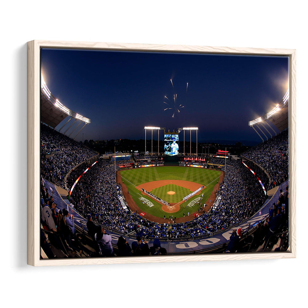 Kauffman Stadium in Missouri, Stadium Canvas, Sport Art, Framed Canvas Print Wall Art, Floating Frame