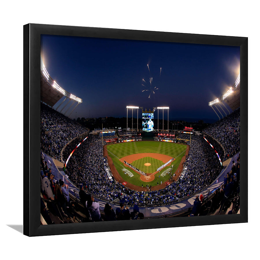 Kauffman Stadium in Missouri, Stadium Canvas, Sport Art, Gift for him, Framed Art Print Wall Decor, Picture Framed