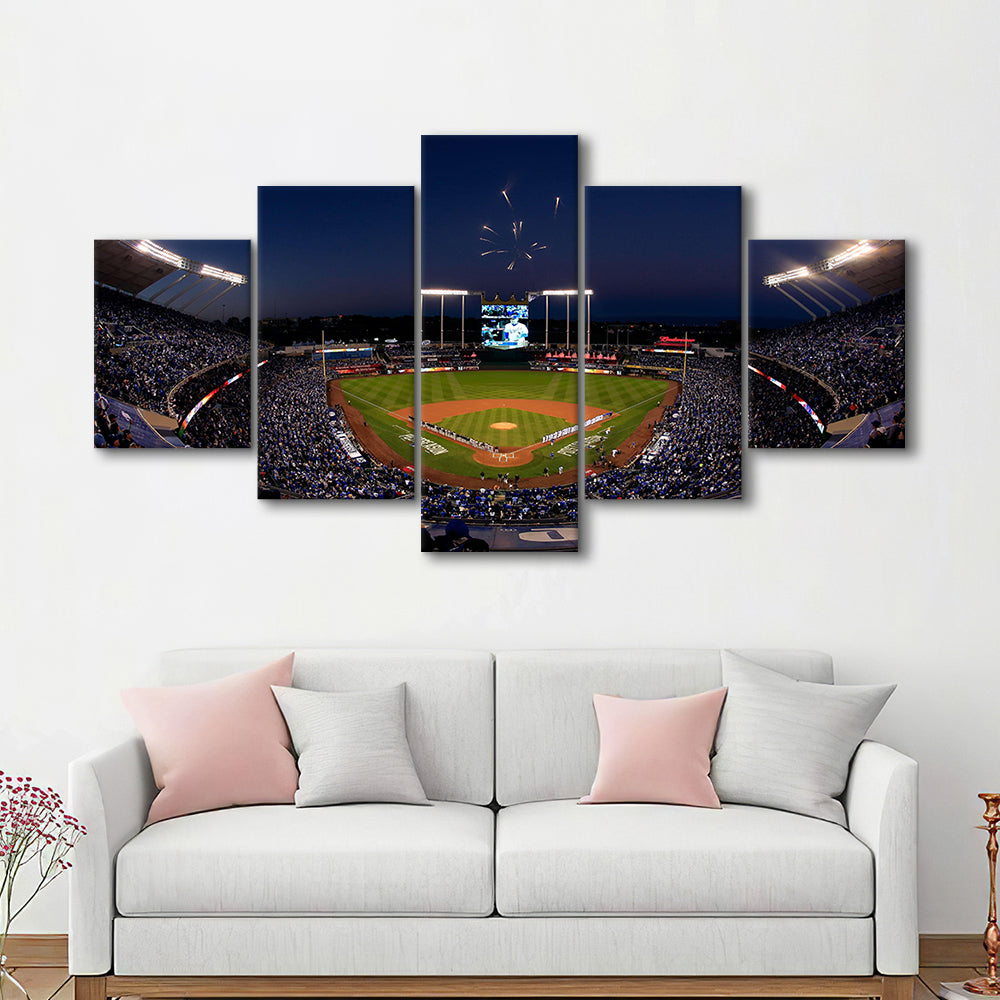 Kauffman Stadium in Missouri, Stadium Canvas, Sport Art, Gift for him, 5 Panel, Large Canvas, Canvas Print Wall Art