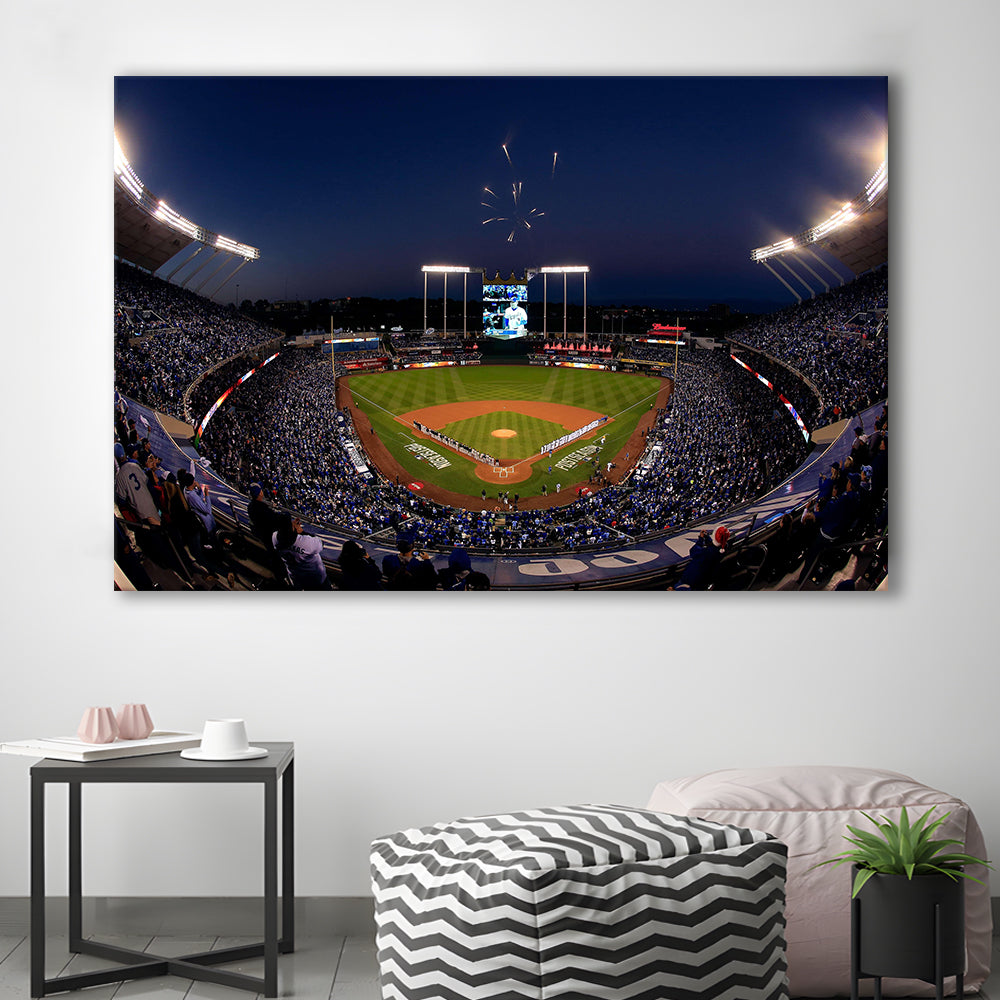 Kauffman Stadium in Missouri, Stadium Canvas, Sport Art, Gift for him, Man Cave Decor, Art Print, Canvas Print Wall Art
