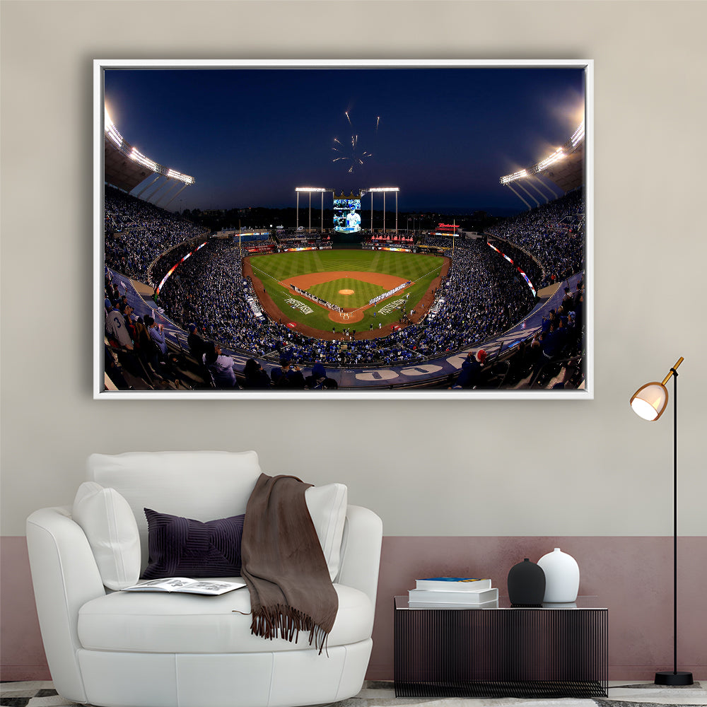 Kauffman Stadium in Missouri, Stadium Canvas, Sport Art, Framed Canvas Print Wall Art, Floating Frame