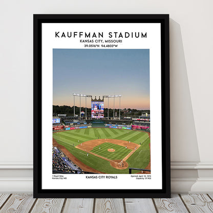 Kauffman Stadium, Kansas City Royals Baseball Stadium Wall Art Print, Framed Canvas Prints Wall Art